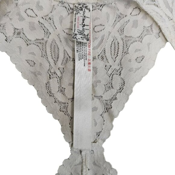 Free People Intimately Lace Bralette V-Neck Racerback Ivory Off White Size M - Picture 3 of 11